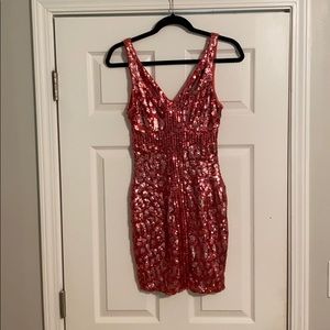 Bebe red sequin mini dress